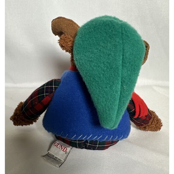 RARE 14” SHIVERS GUND Brown Plaid Moose Plush Stuffed Animal Collectible #8711 - Picture 4 of 7